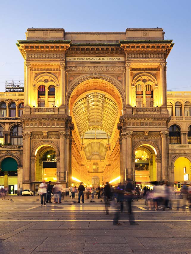 Galleria Vittorio Emanuele at Piazza del Duomo Milan. ©Mlenny.